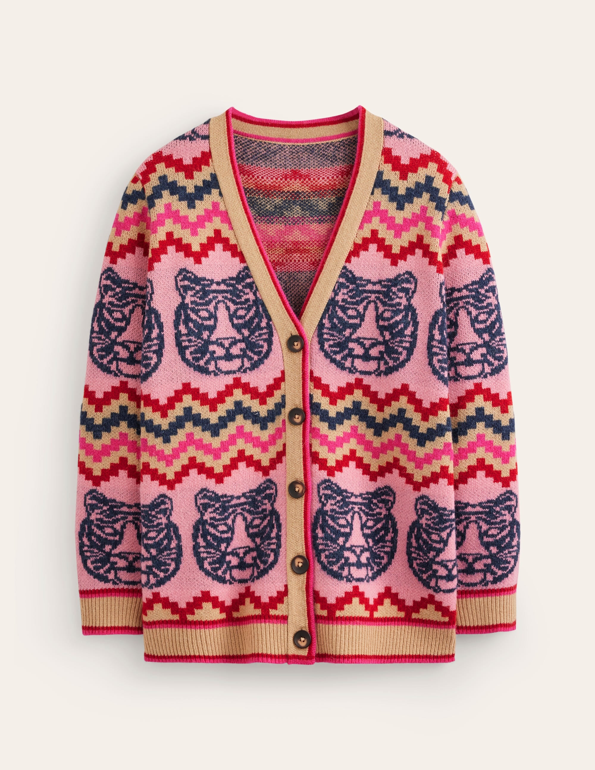Quinn Boyfriend Cardigan-Multi, Tiger - Image 6