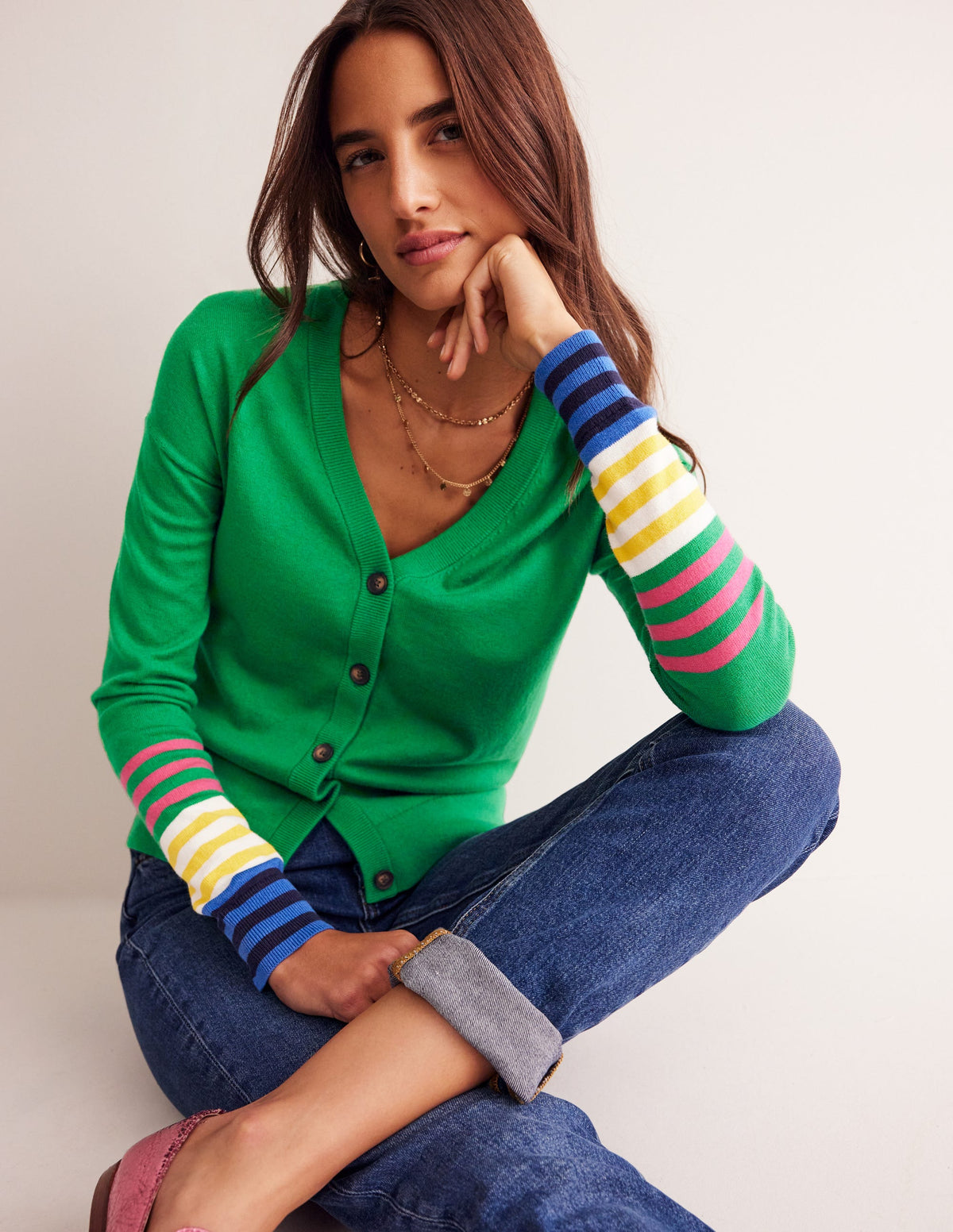 Annie Cardigan-Rich Emerald Green - Image 2