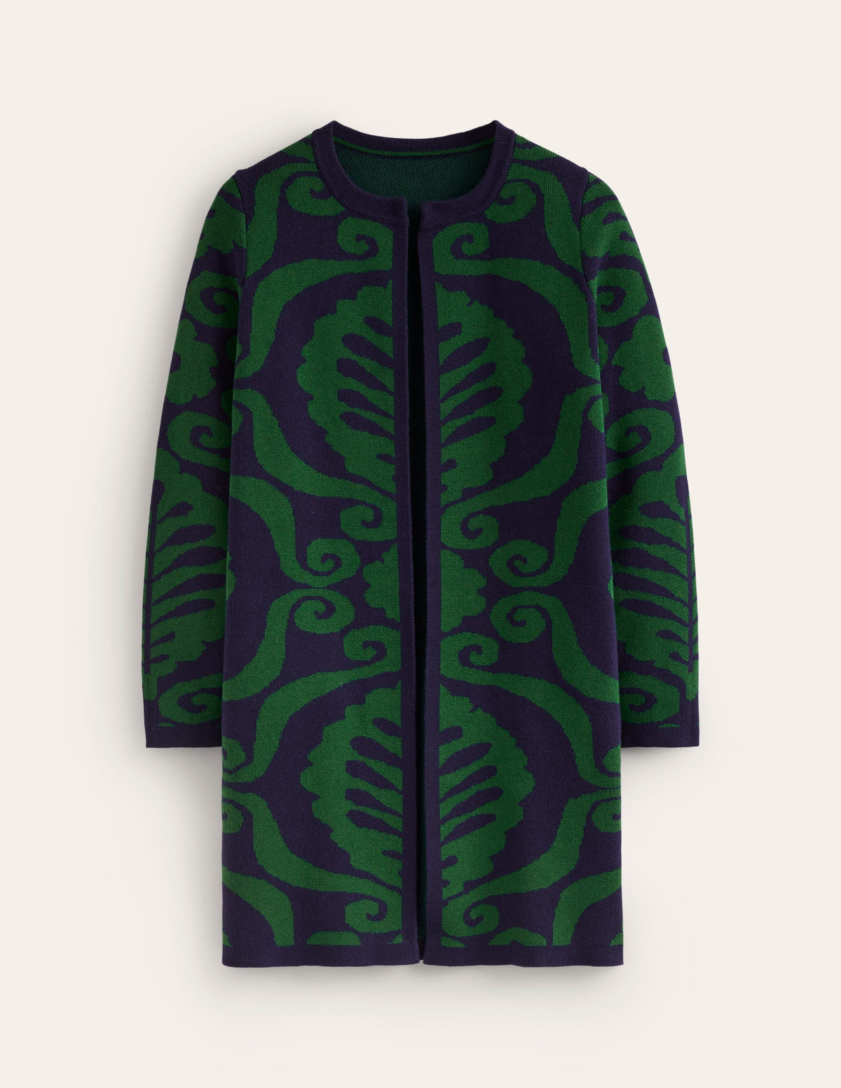 Edge to Edge Coatigan-Pine, Floral Birdseye Jacquard - Image 5
