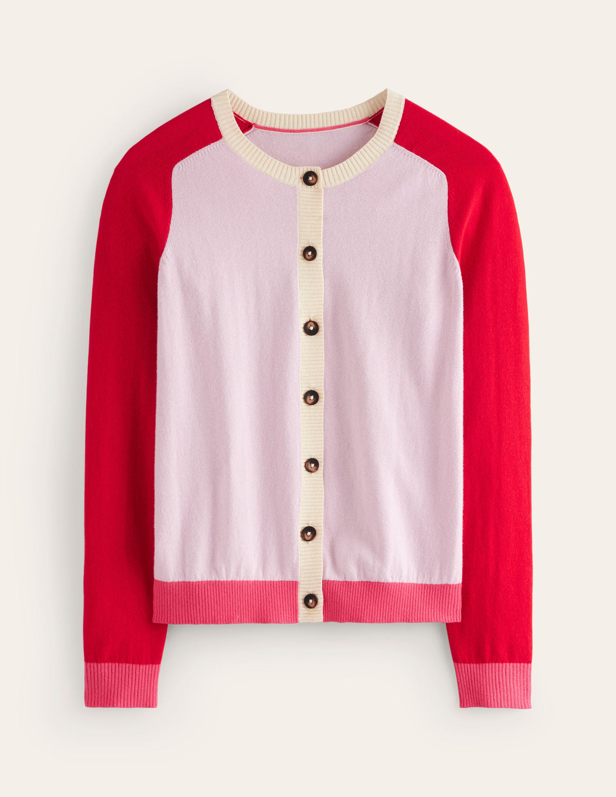 Meg Raglan Sleeve Cardigan-Soft Lavender, Colourblock - Image 5