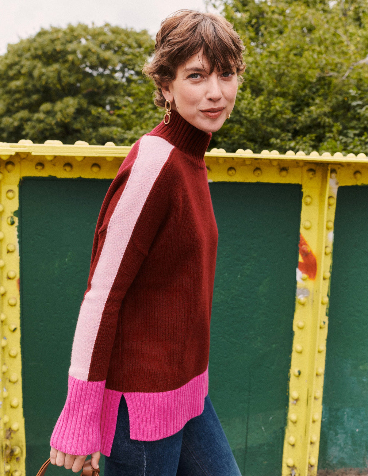Jessica Oversized Sweater-Deep Wisteria, Colour Block - Image 7