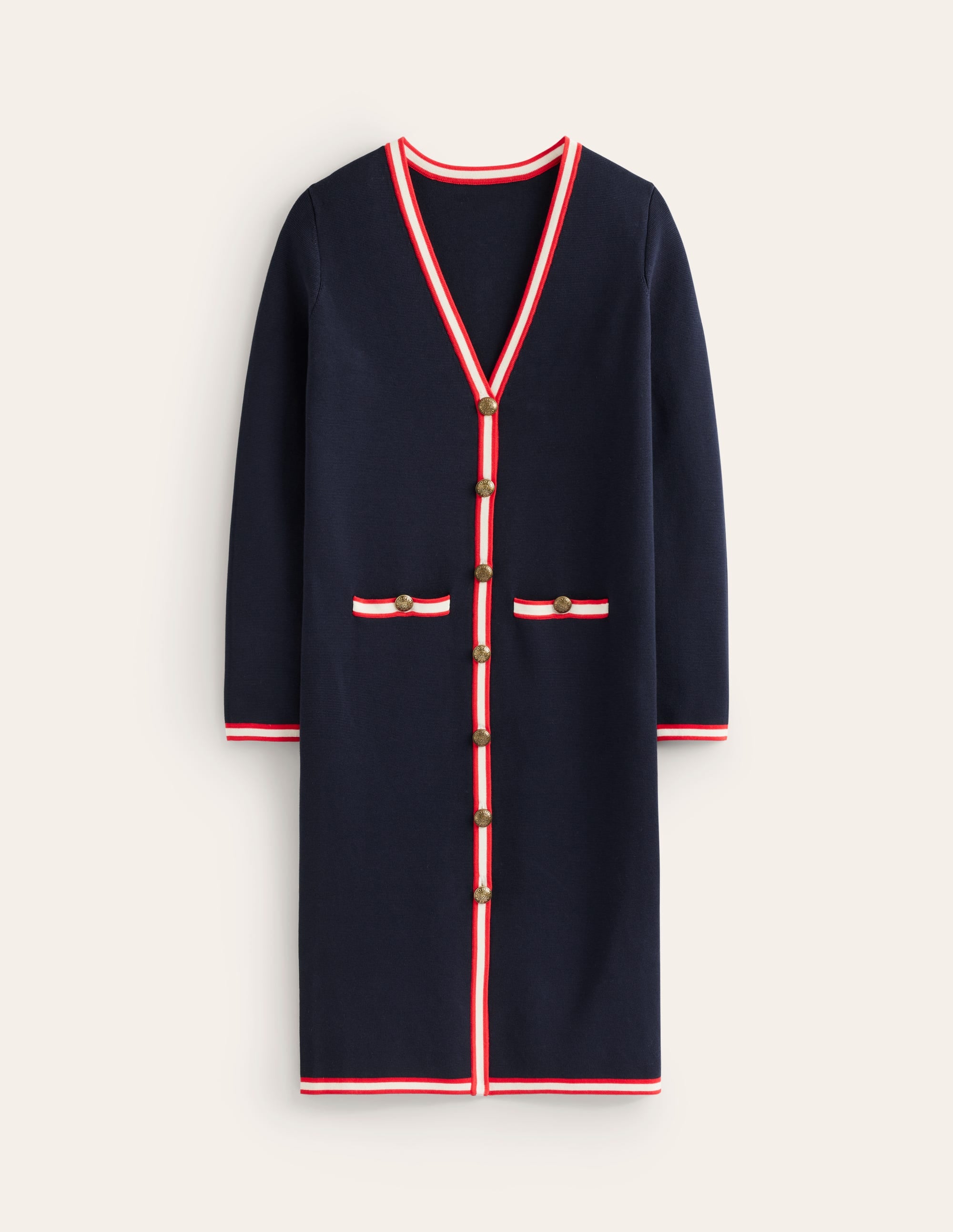 Holly Longline Knitted Jacket-Navy - Image 6