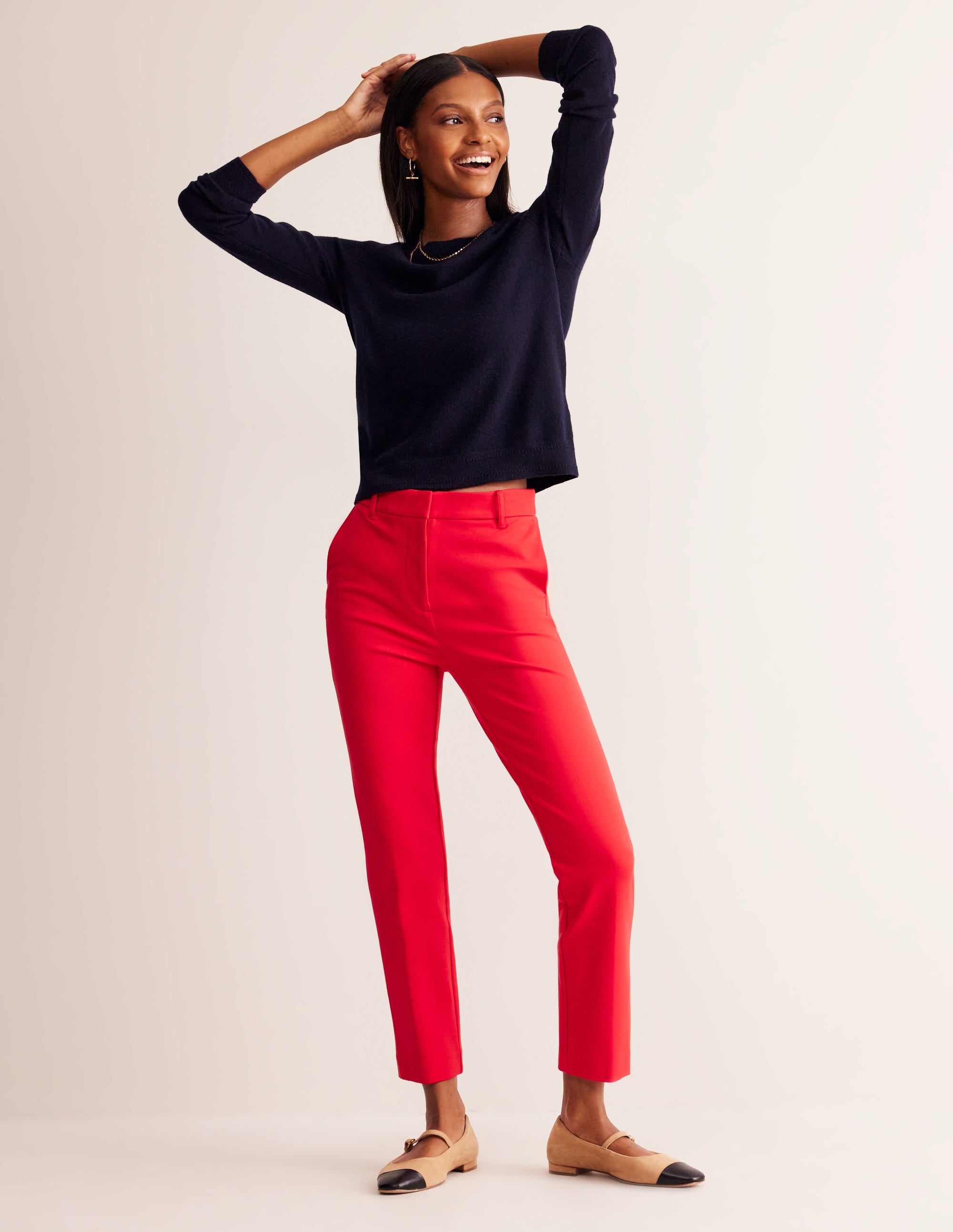 Highgate Ponte Pants-Hot Pepper - Image 1