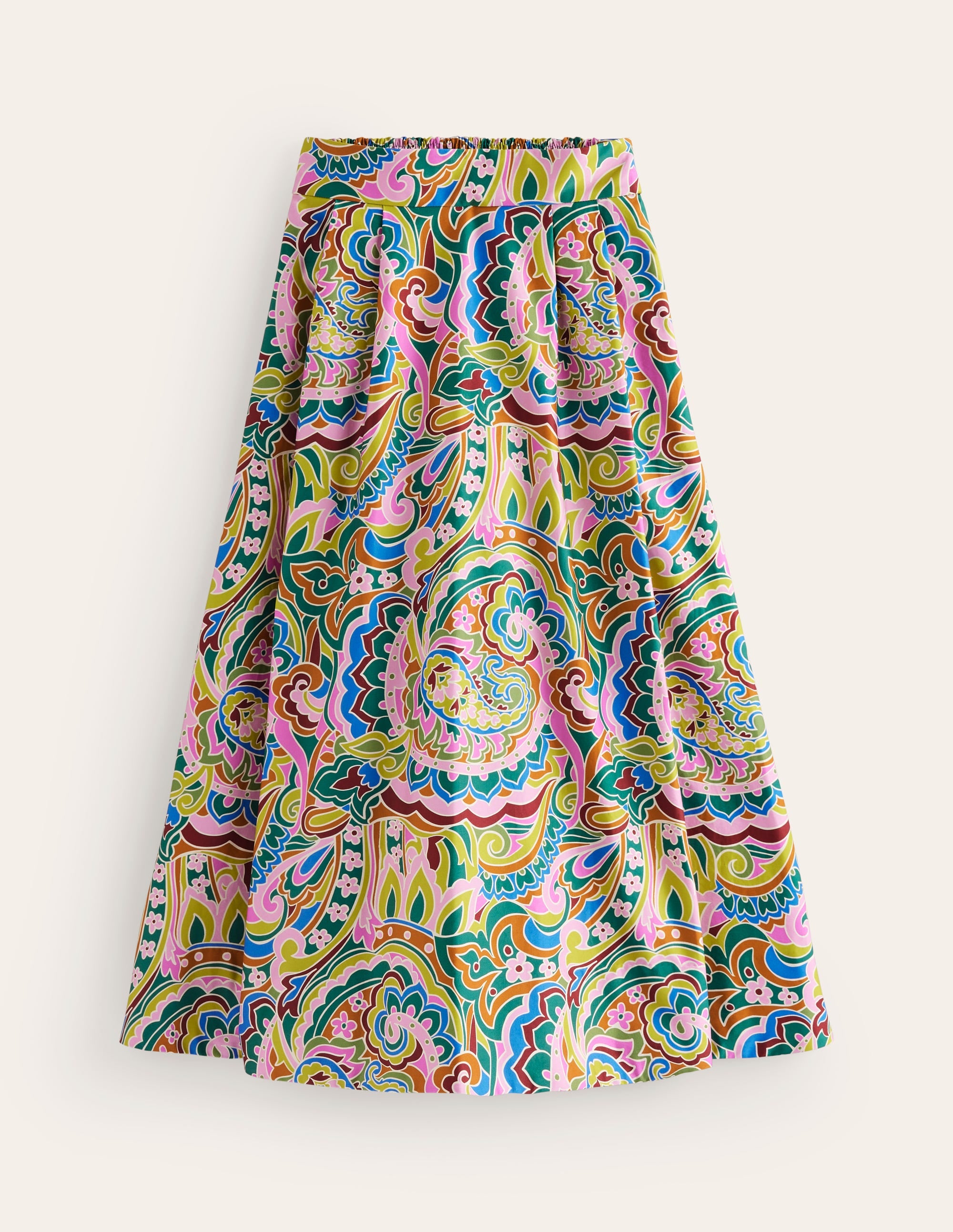 Isabella Cotton Sateen Skirt-Multi, Paisley Pome - Image 5