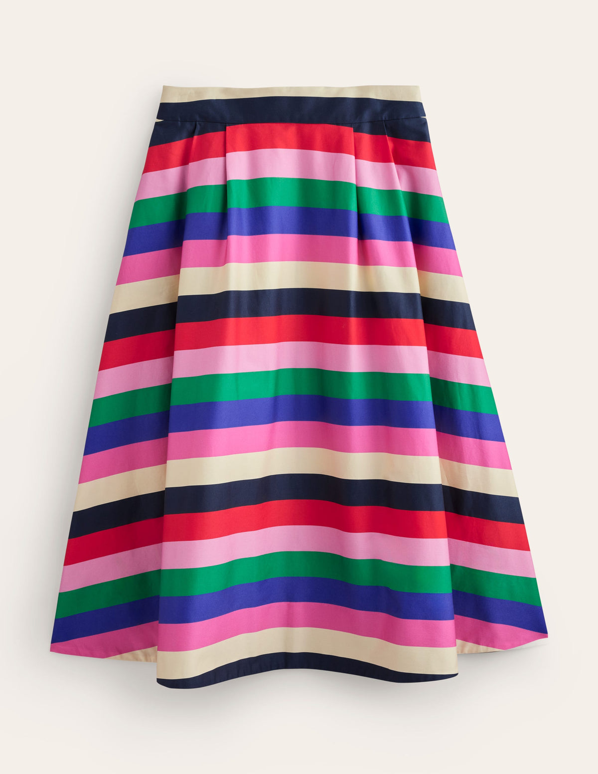 Isabella Cotton Sateen Skirt-Multi Stripe-6