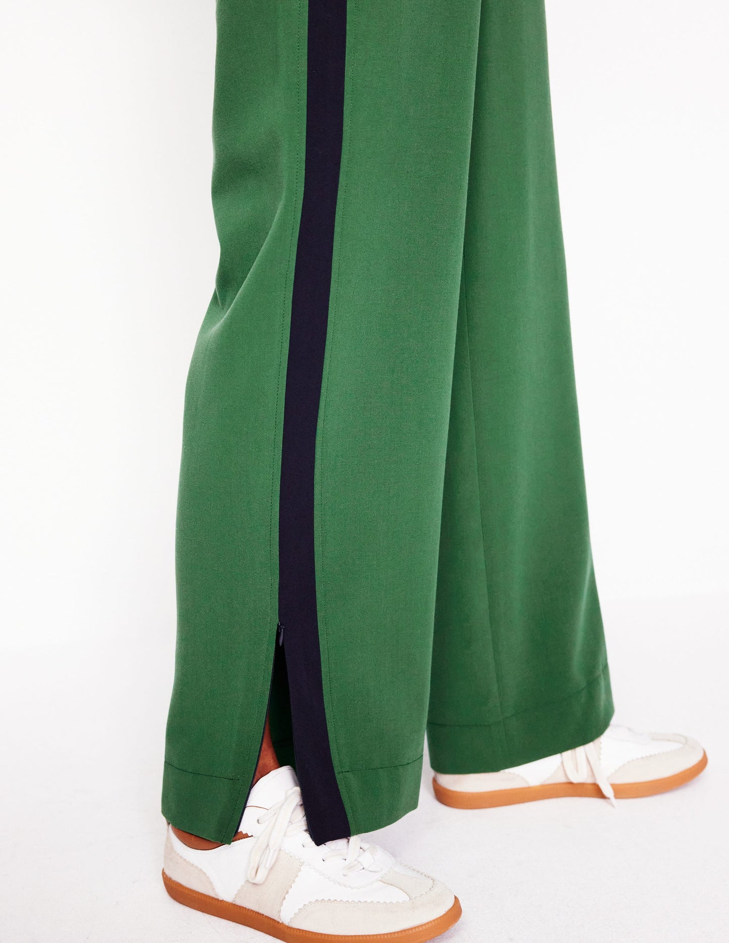Side Stripe Pull-on Pants-Pine with Navy Stripe