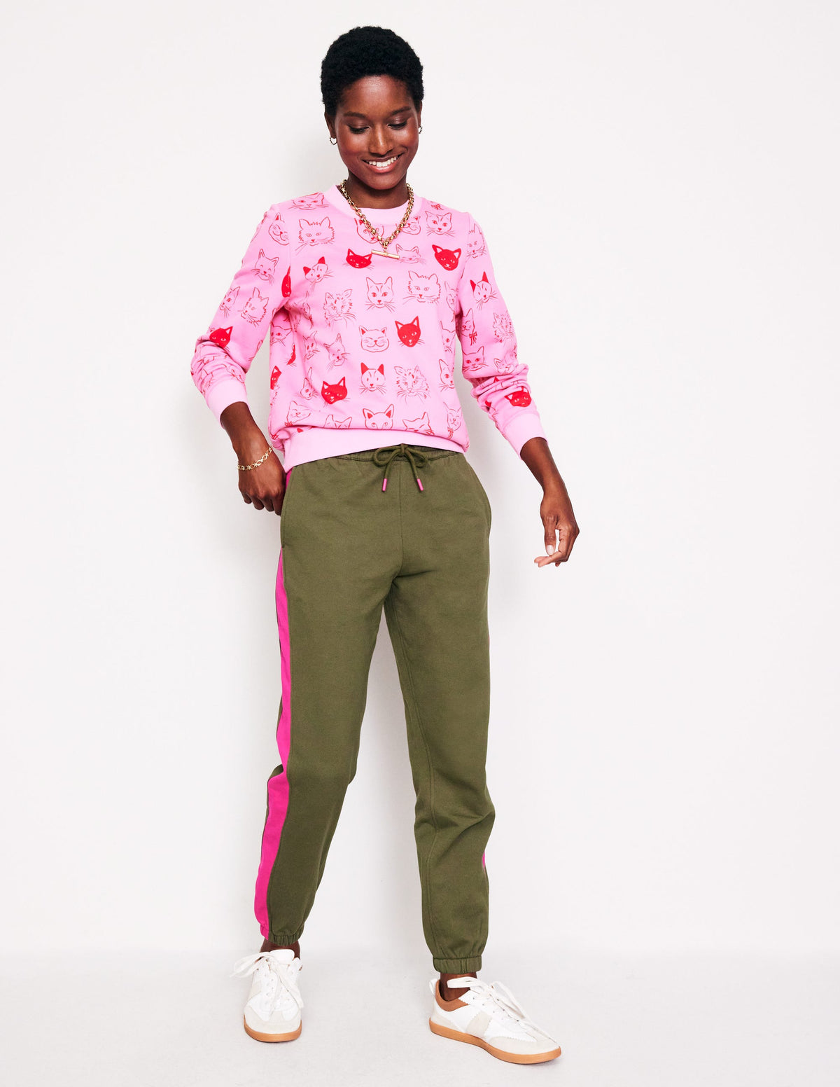 Side Panel Sweatpants-Khaki - Image 1