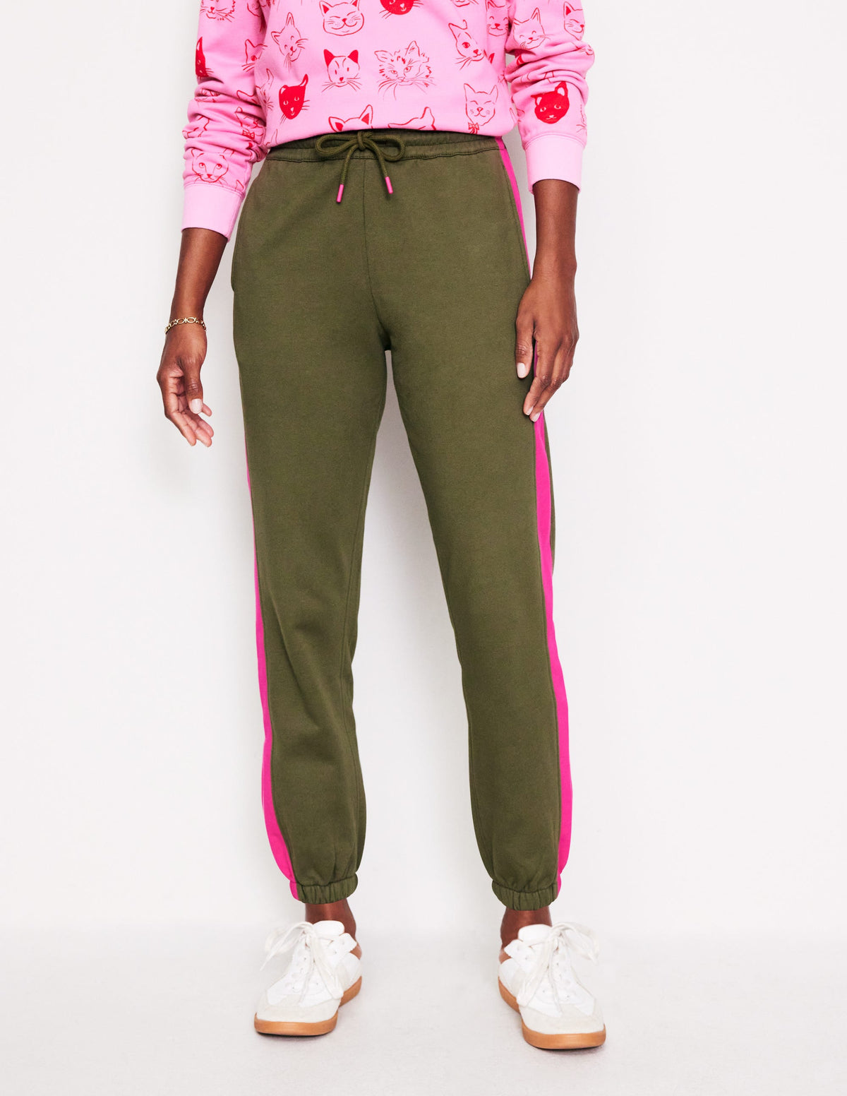 Side Panel Sweatpants-Khaki - Image 4