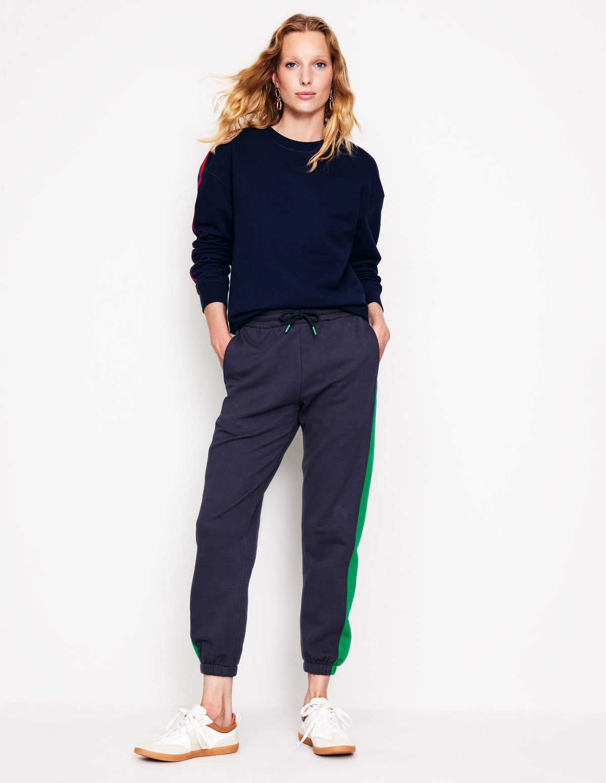 Side Panel Sweatpants-Navy - Image 1