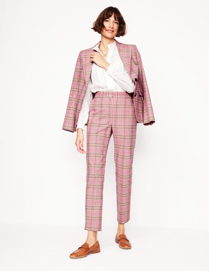 Kew Checked Pants-Pink Check