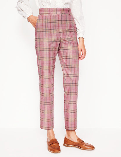 Kew Checked Pants-Pink Check