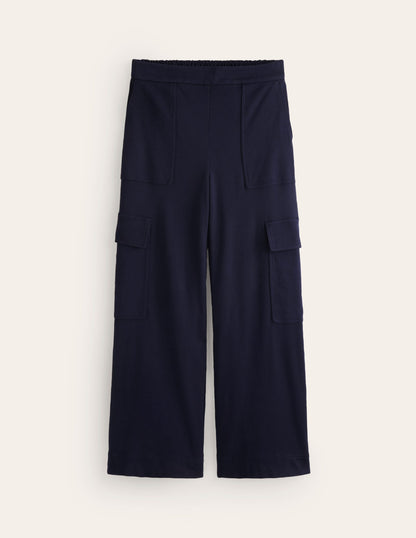 Ponte Twill Pull-on Pants-Navy