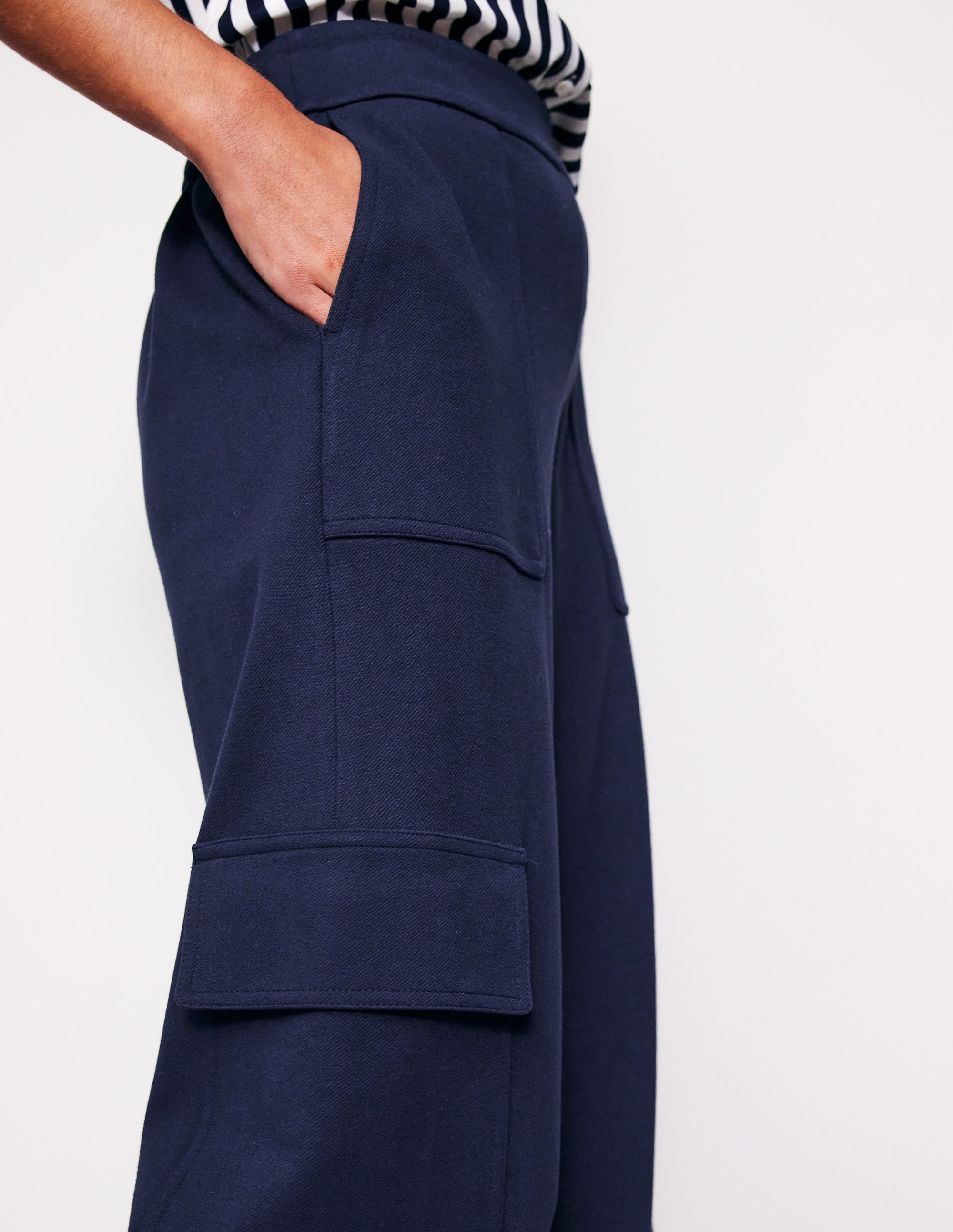 Ponte Twill Pull-on Pants-Navy - Image 2