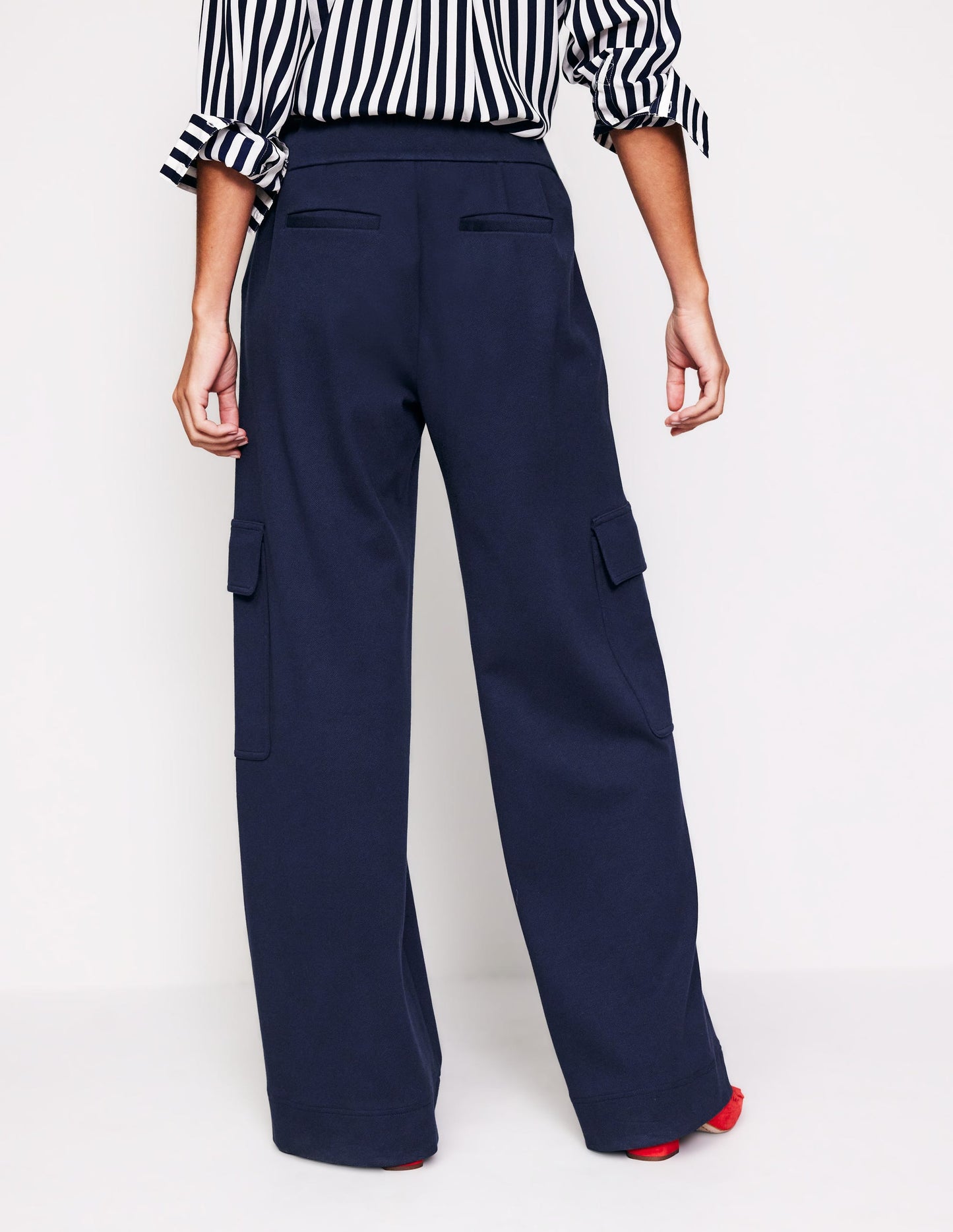 Ponte Twill Pull-on Pants-Navy