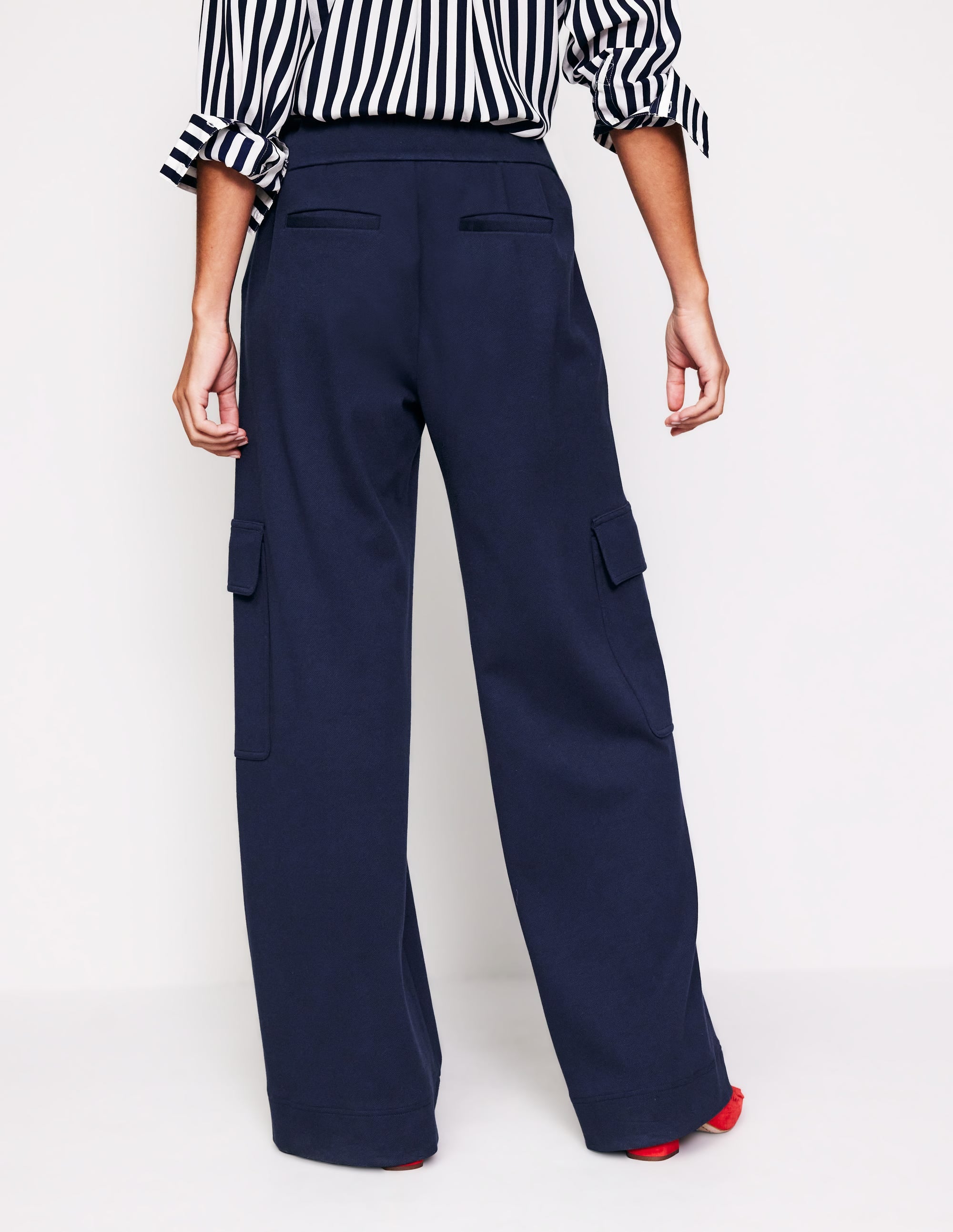 Ponte Twill Pull-on Pants-Navy - Image 3