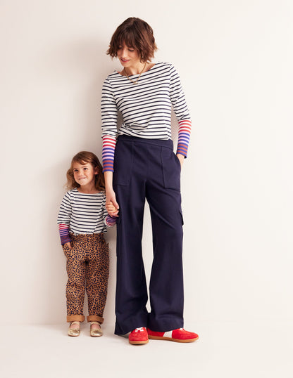 Ponte Twill Pull-on Pants-Navy