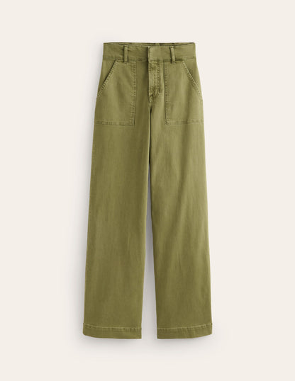 Wide Leg Cargo Pants-Oregano