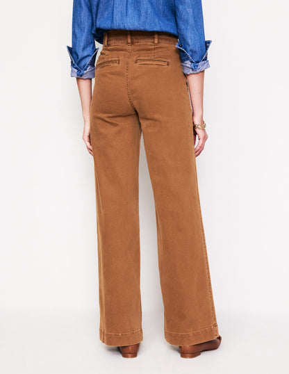 Wide Leg Cargo Pants-Gingerbread