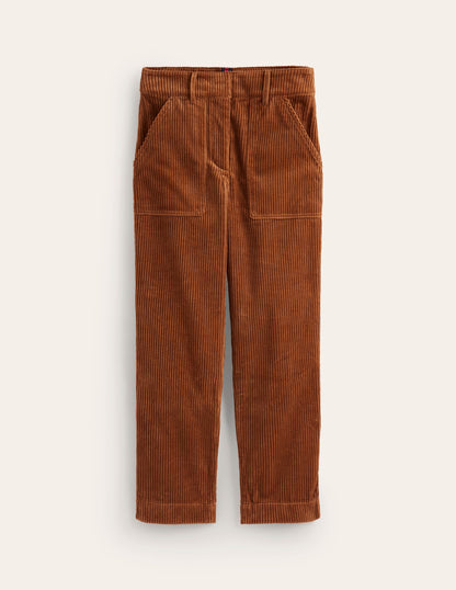 Tapered Cord Cargo Pants-Gingerbread