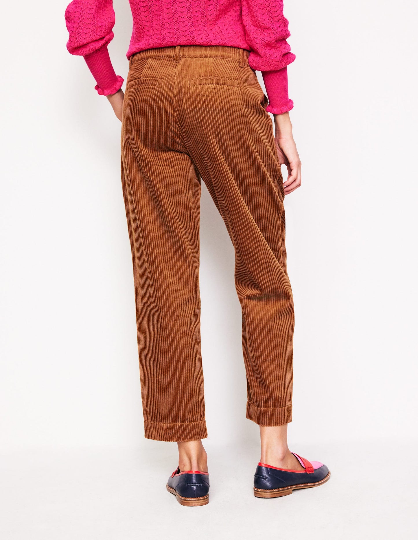 Tapered Cord Cargo Pants-Gingerbread