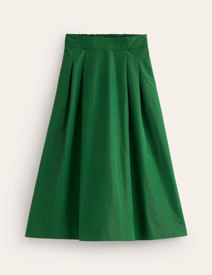 Isabella Taffeta Midi Skirt-Pine