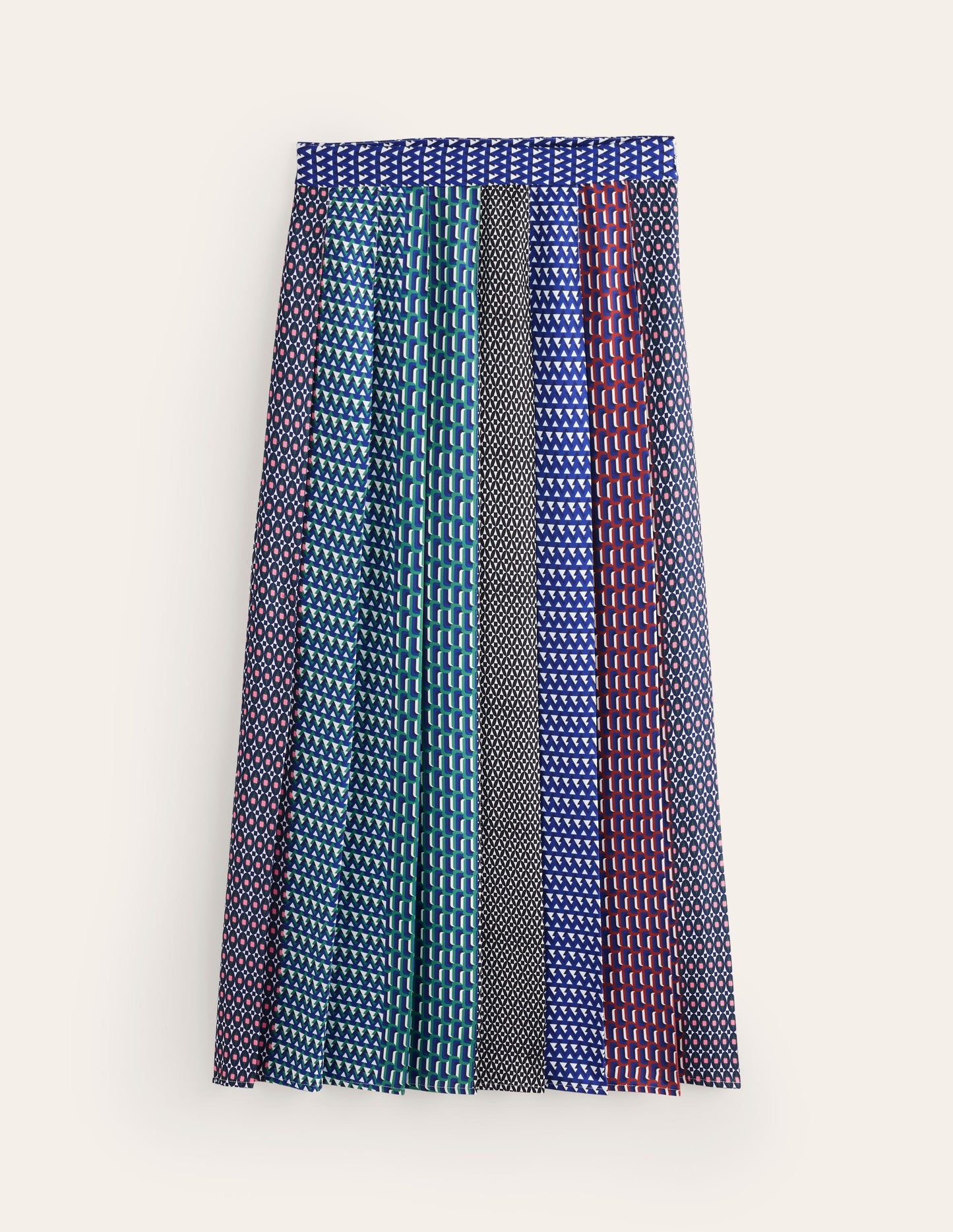 Knife Pleat Midi Skirt-Multi, Geo Mix