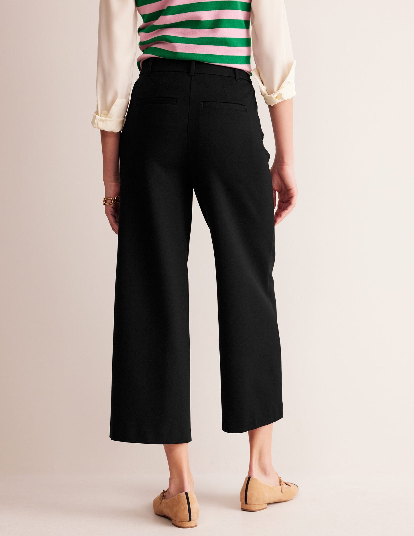 Ponte Wide Leg Culottes-Black