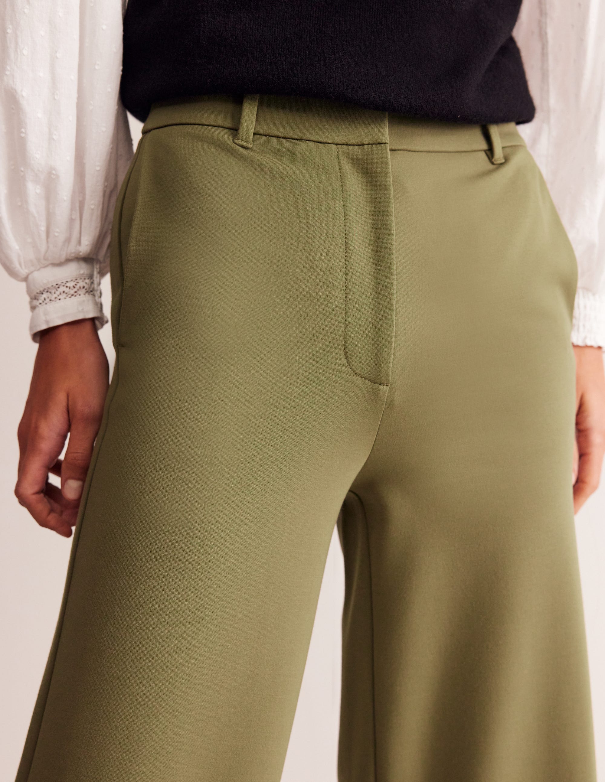 Ponte Wide Leg Culottes-Oregano - Image 2