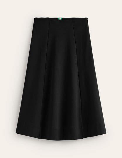 Flippy Ponte Midi Skirt-Black