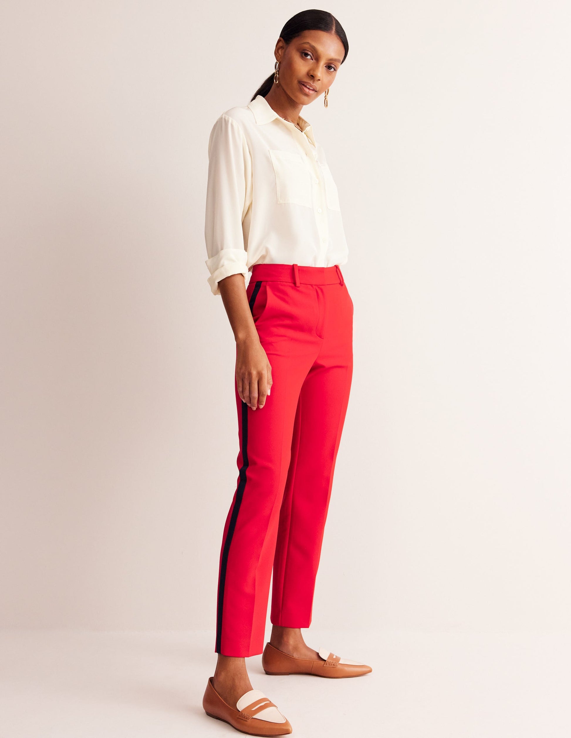 Kew Side Stripe Pants-Red /Navy Side Stripe-1