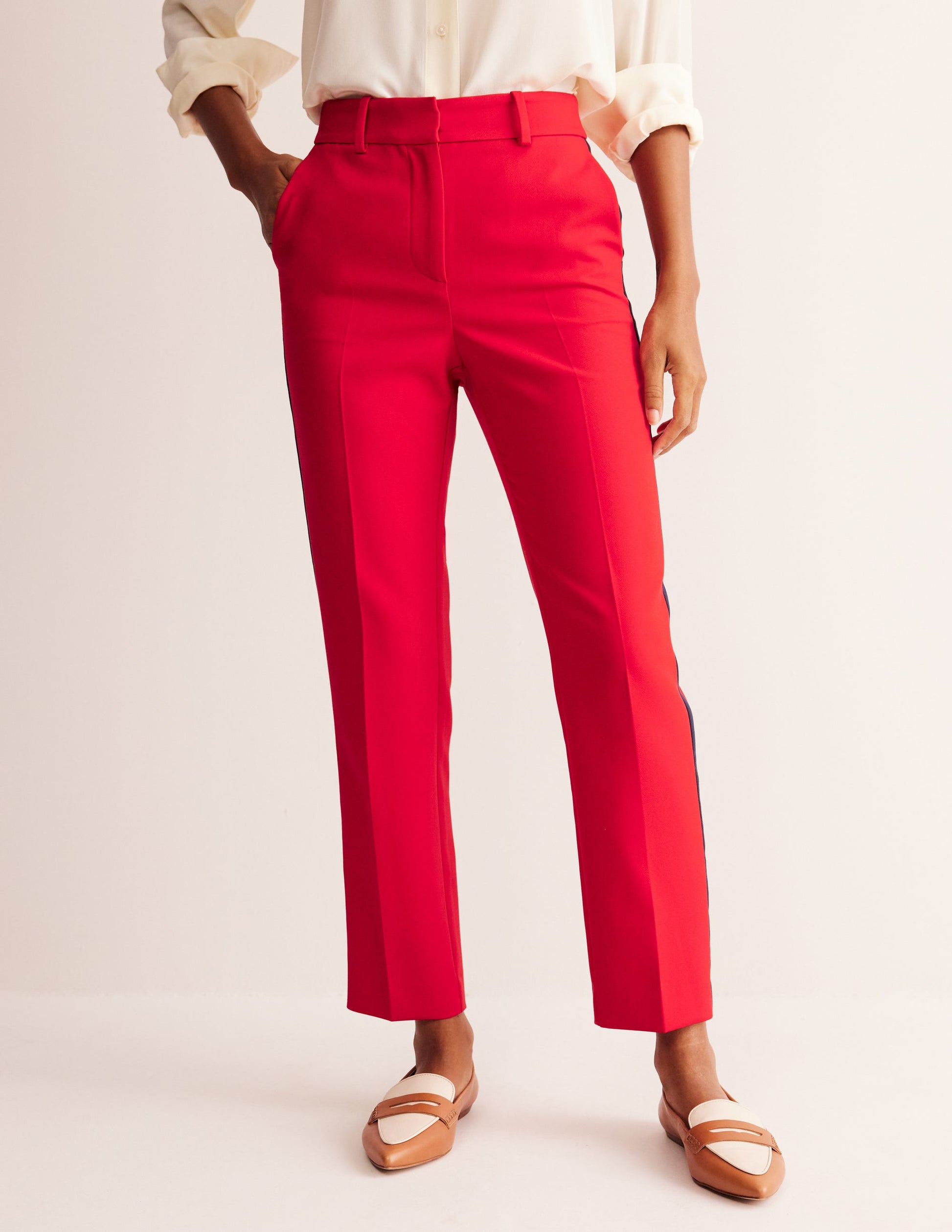 Kew Side Stripe Pants-Red /Navy Side Stripe-4