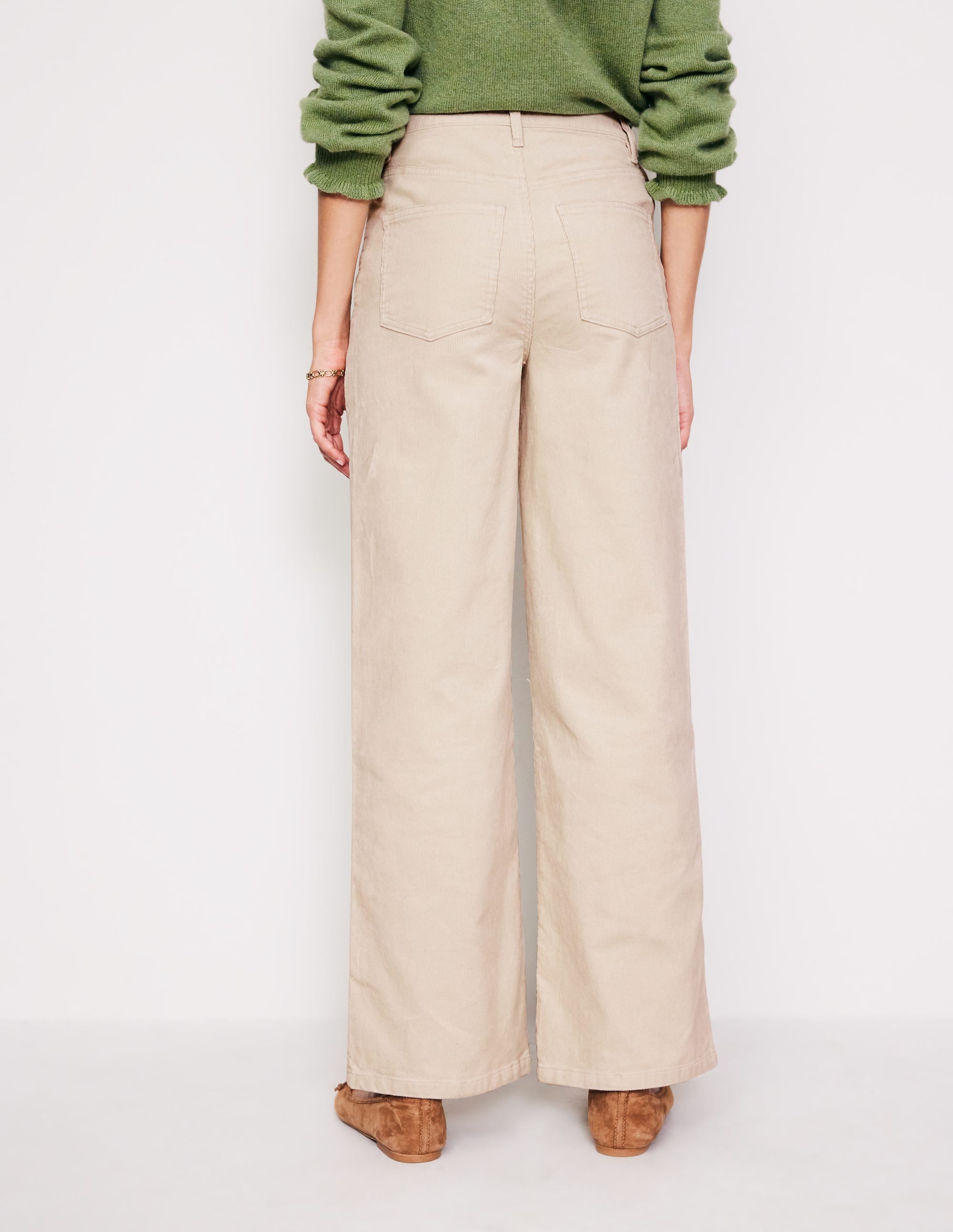 5 Pocket Cord Wide Jeans-Vanilla - Image 3