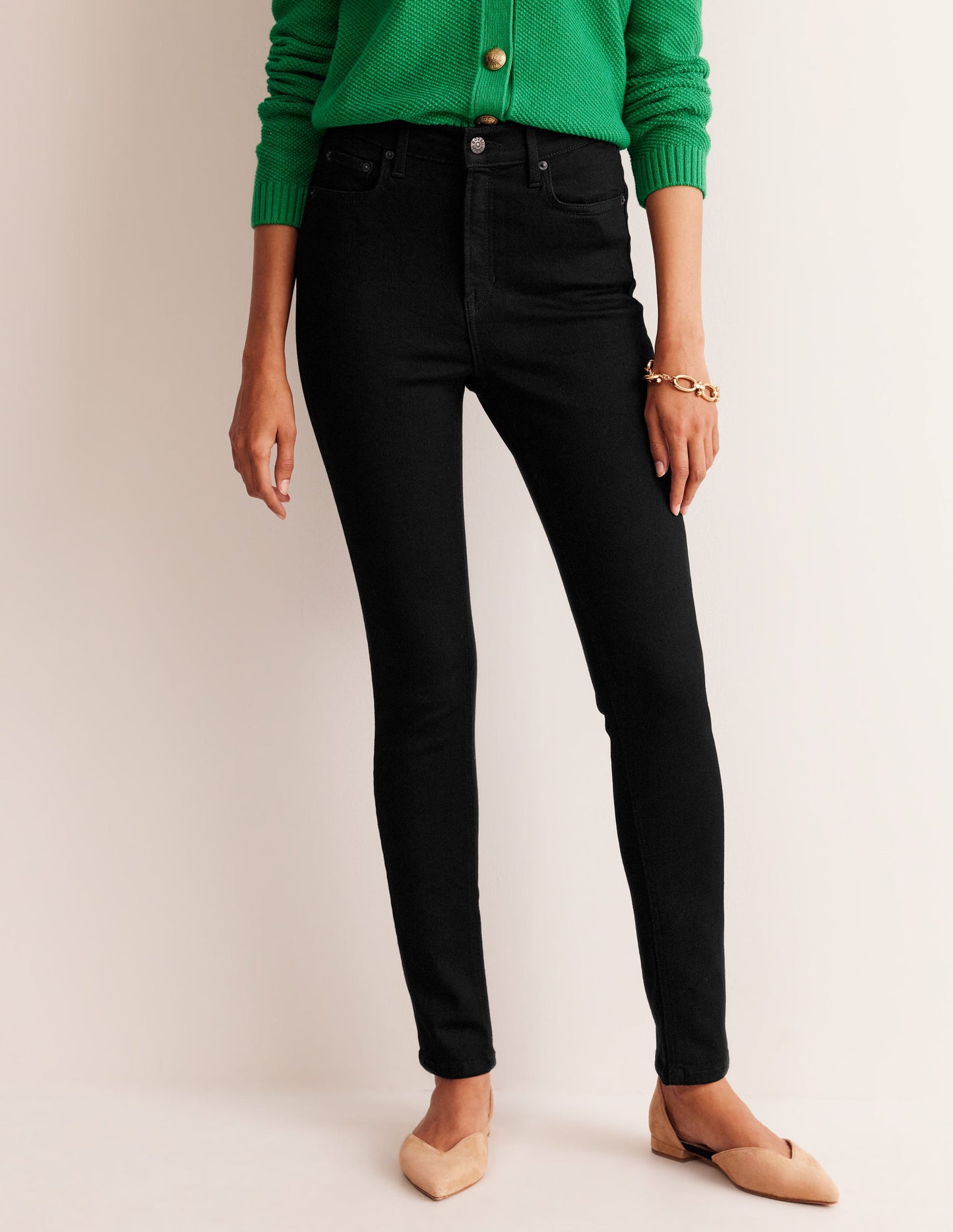 High Rise Skinny Jeans-Black