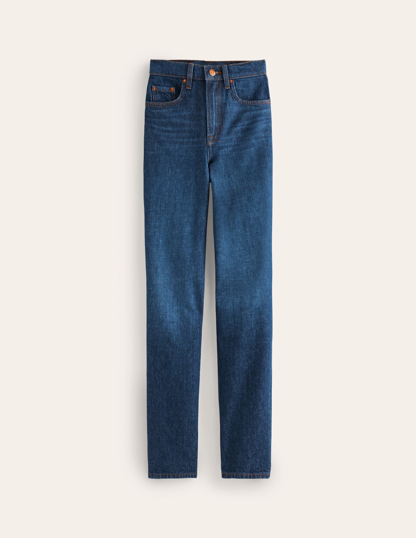 High Rise Straight Leg Jeans-Indigo