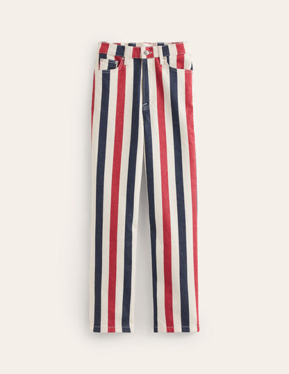 Striped Jeans-Red Multi Stripe