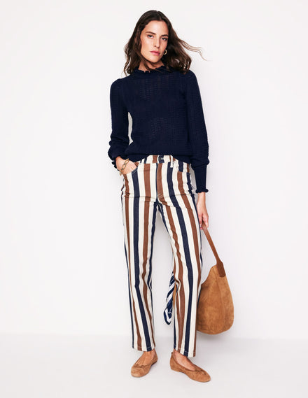 Striped Jeans-Tan Stripe