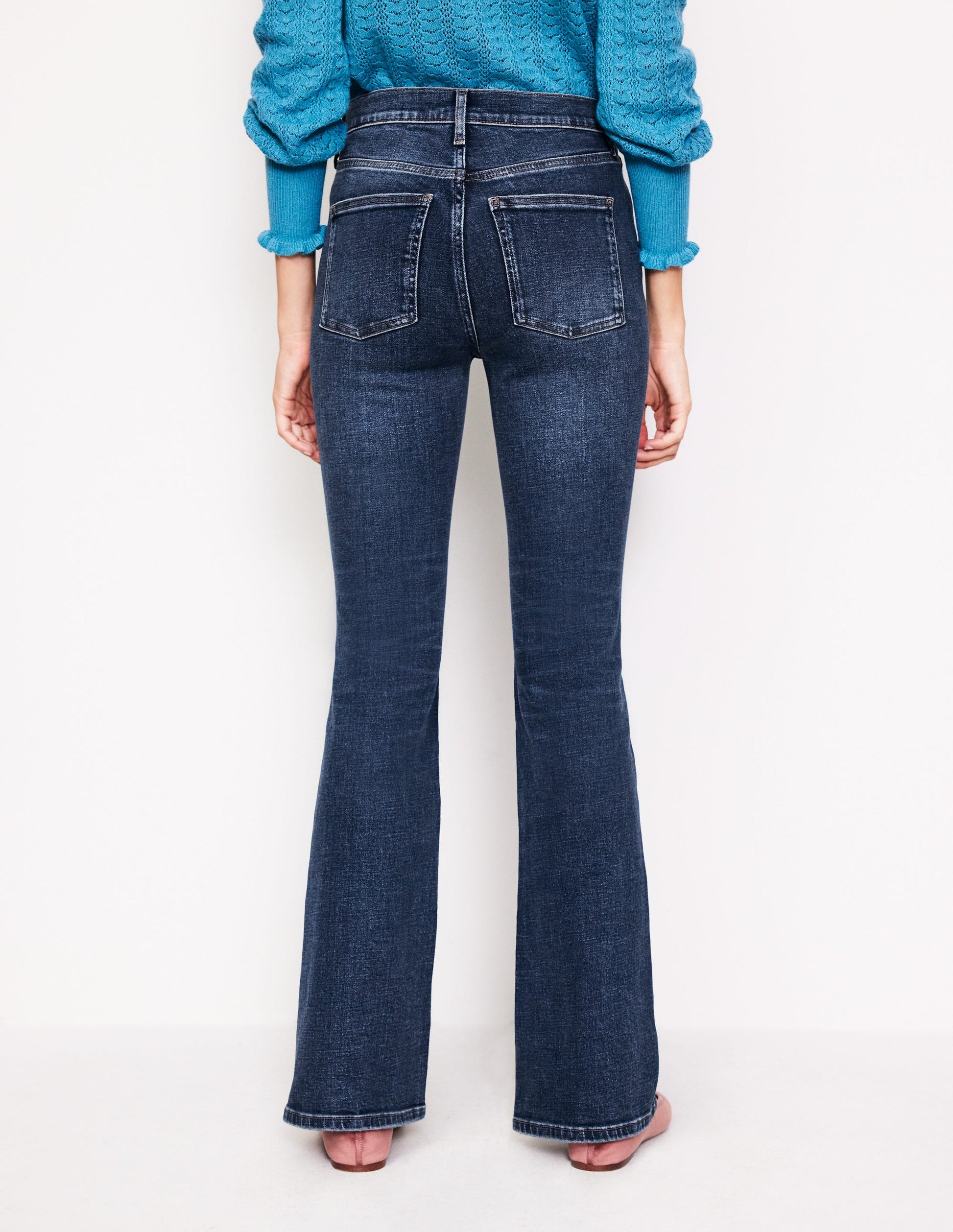 High Rise Slim Flare Jeans-Mid Vintage Boden USA