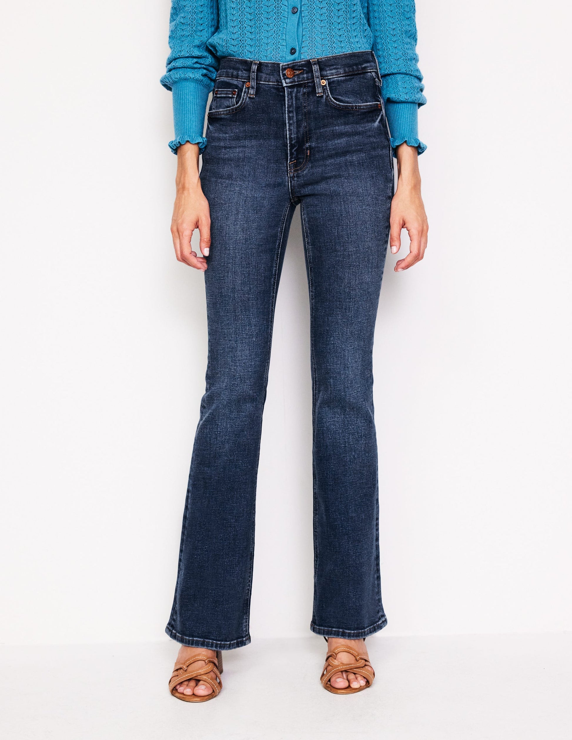 High Rise Slim Flare Jeans-Mid Vintage Boden USA