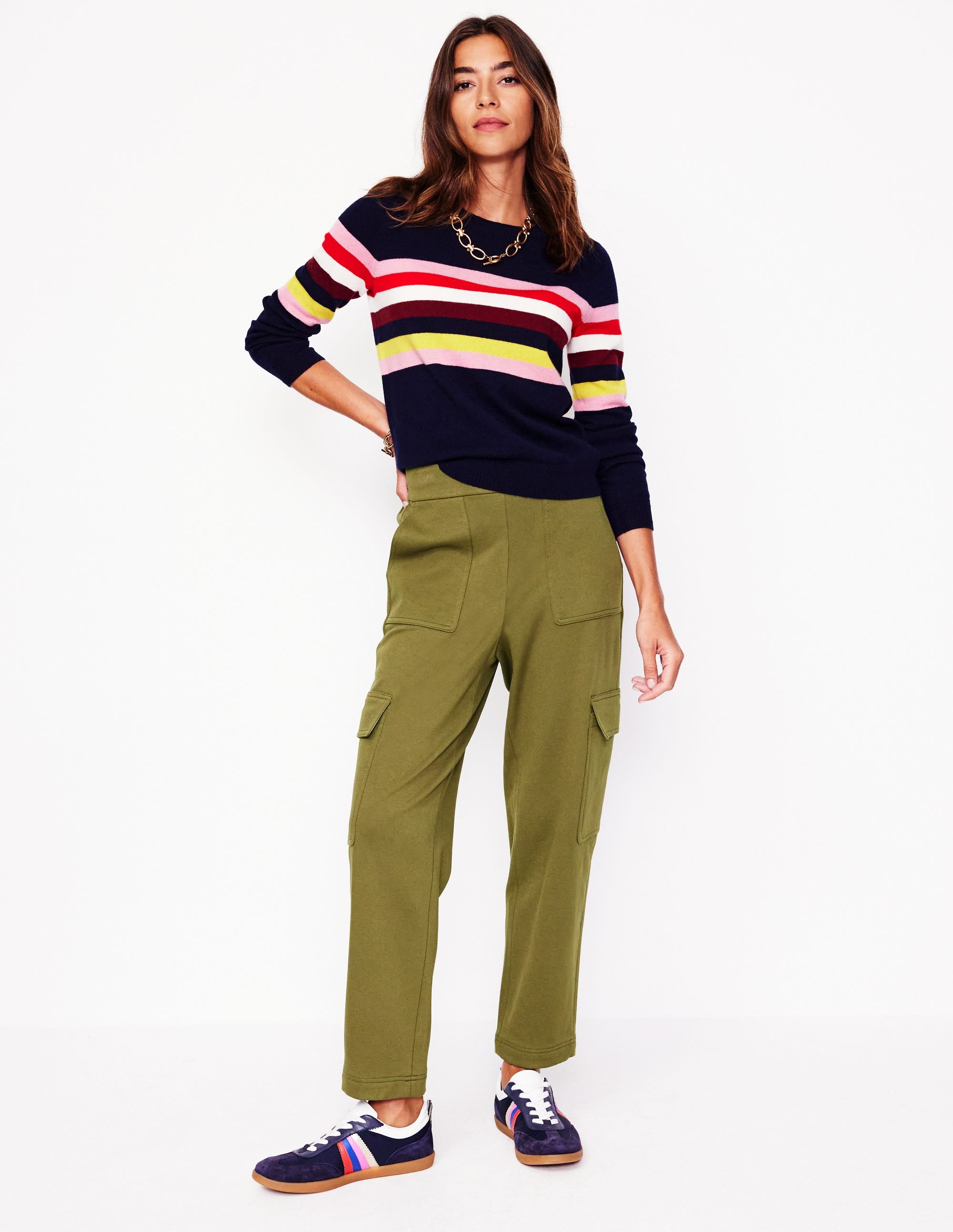 Ponte Twill Tapered Pants-Oregano - Image 1