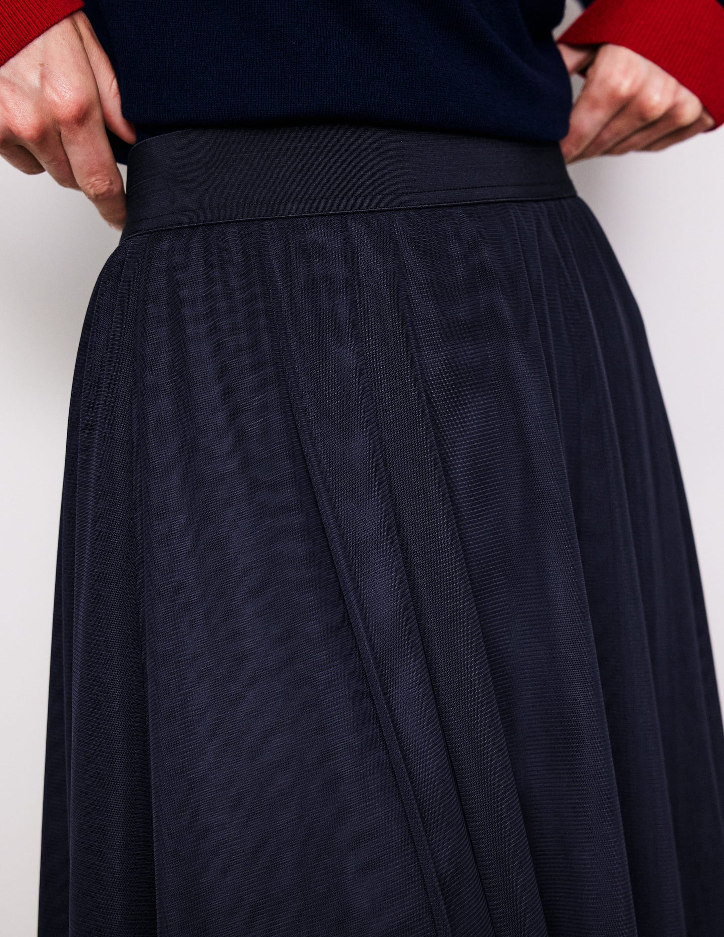 Isabella Tulle Midi Skirt-Navy