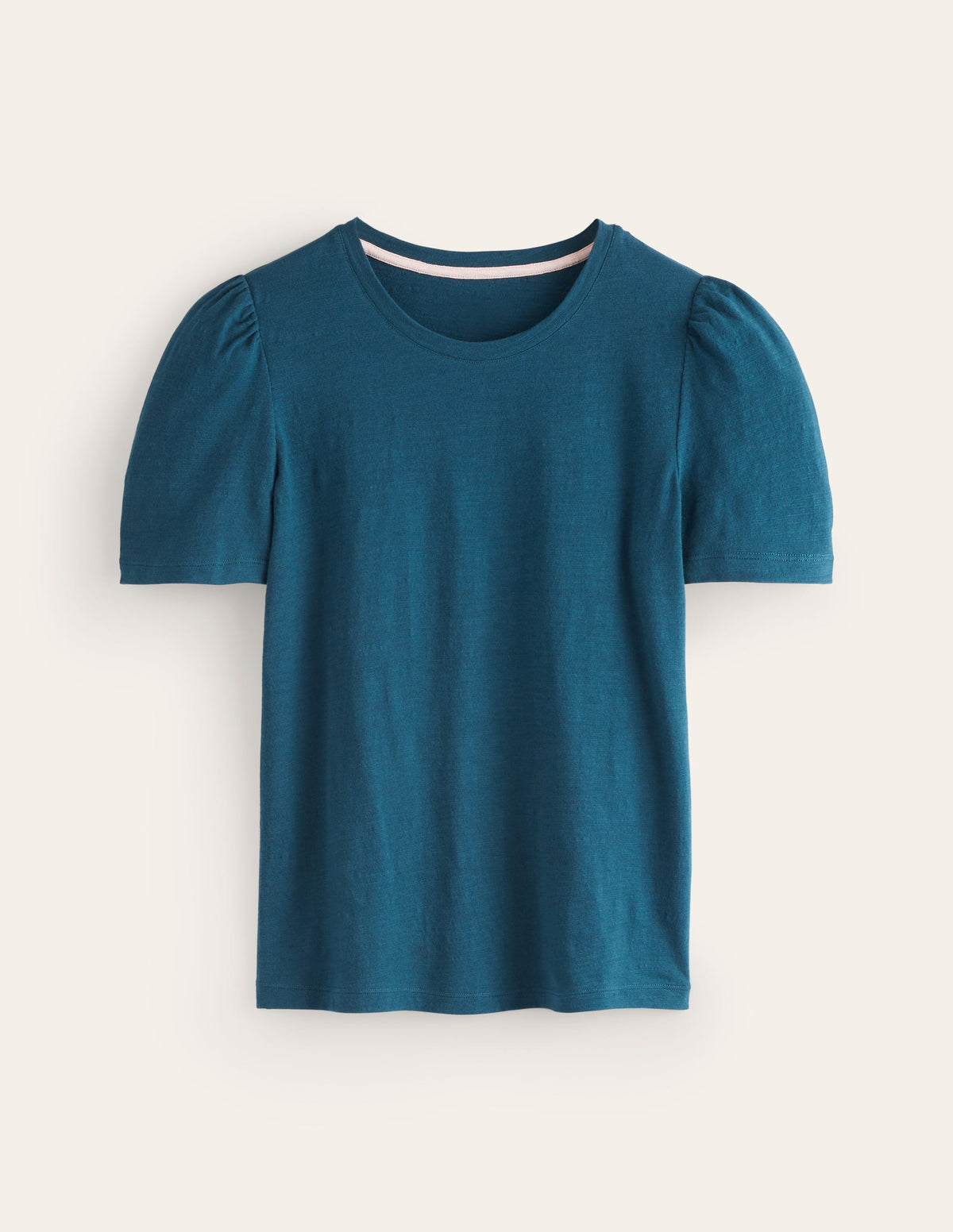 Cotton Puff Sleeve T-Shirt-Harbour Blue-5