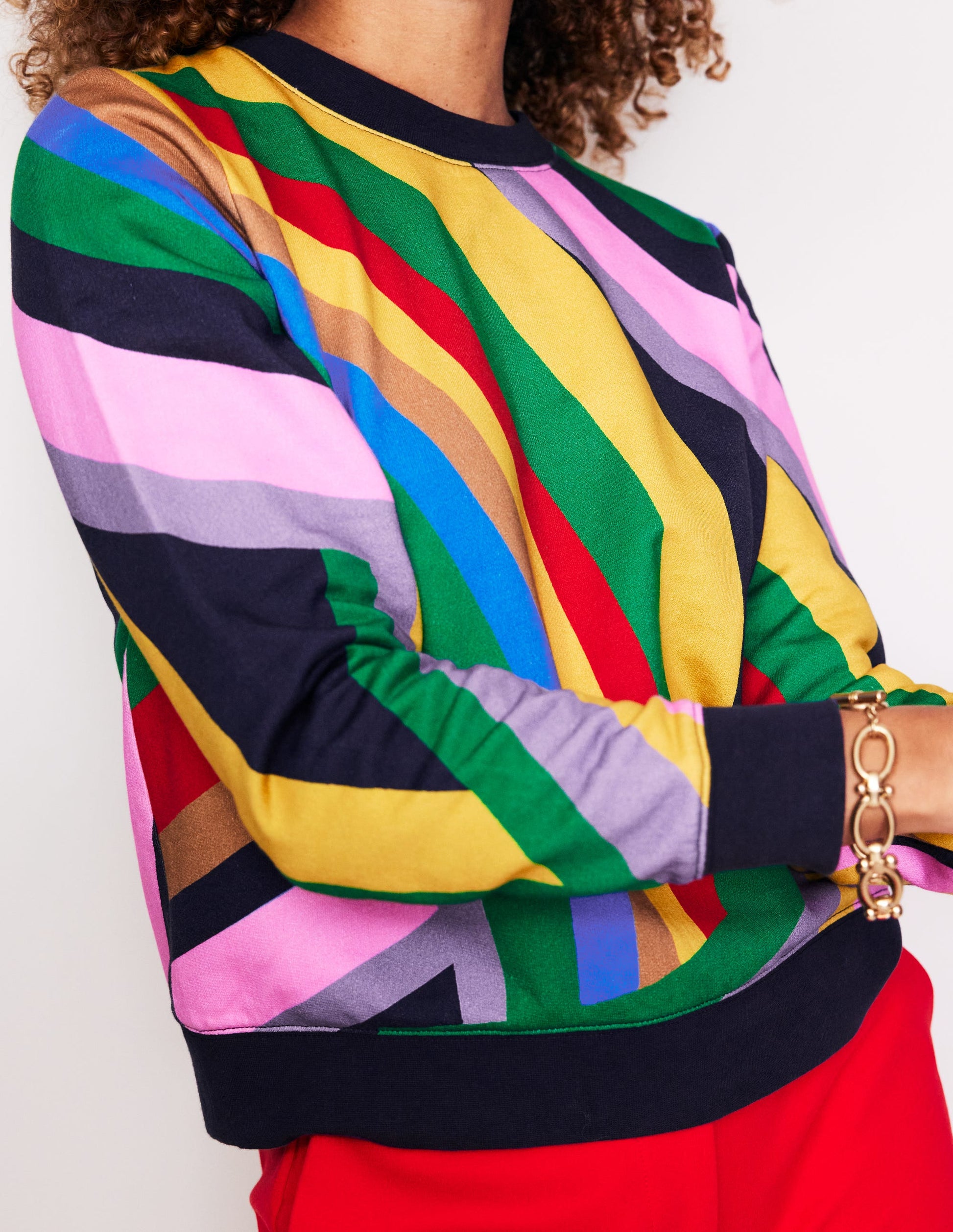Hannah Printed Sweatshirt-Multi, Abstract Rainbow-2