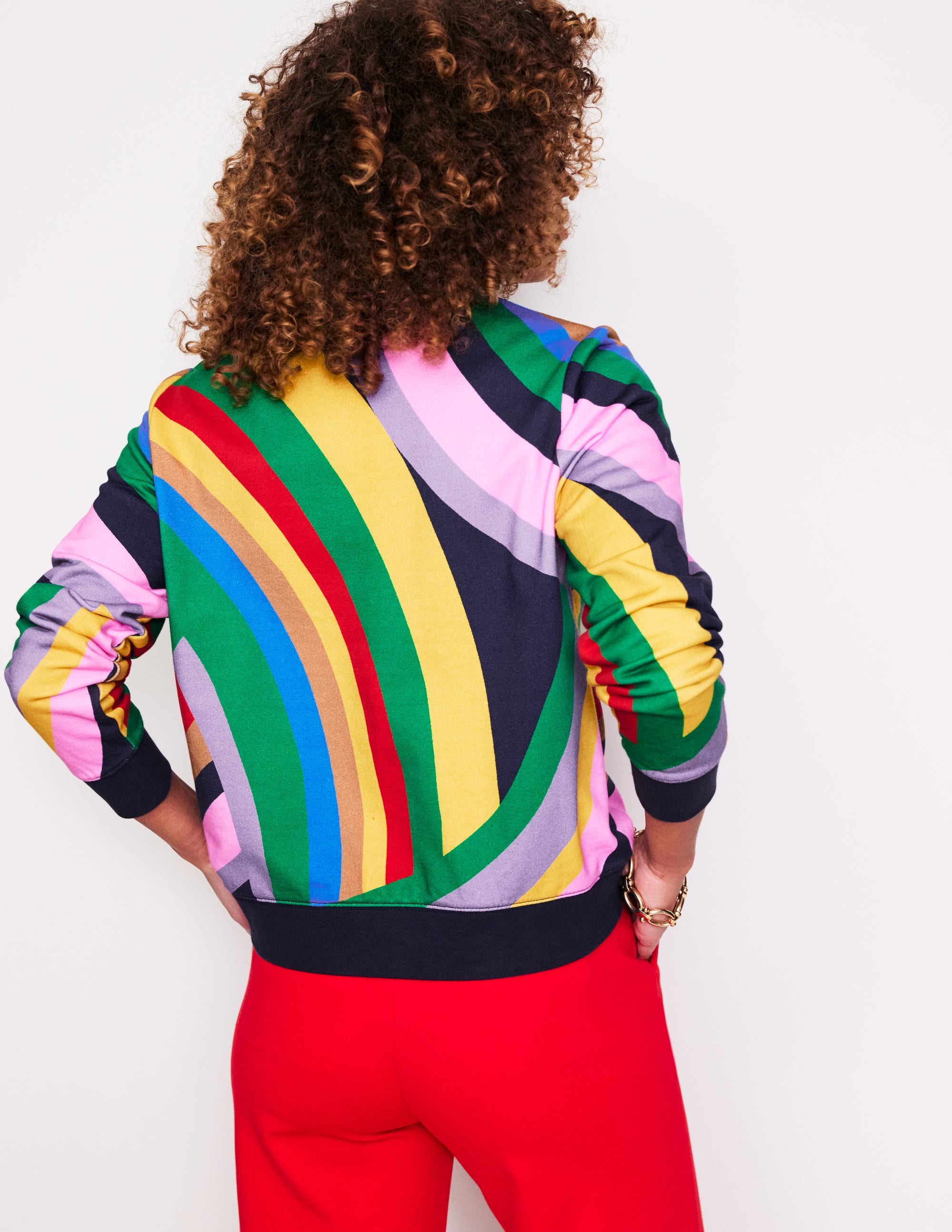 Hannah Printed Sweatshirt-Multi, Abstract Rainbow - Image 3