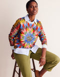 Hannah Printed Sweatshirt-Multi, Patchwork Floral