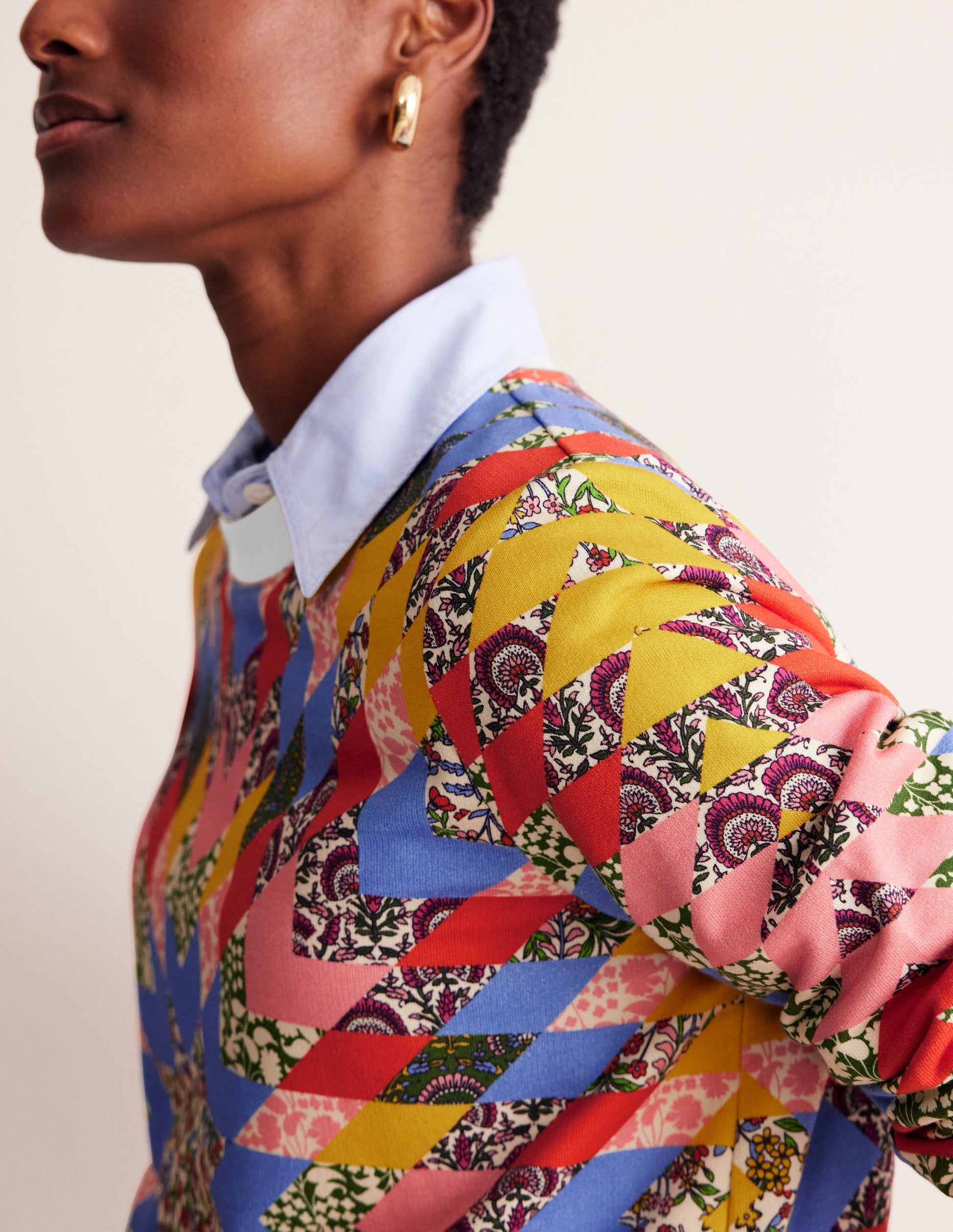 Hannah Printed Sweatshirt-Multi, Patchwork Floral-2