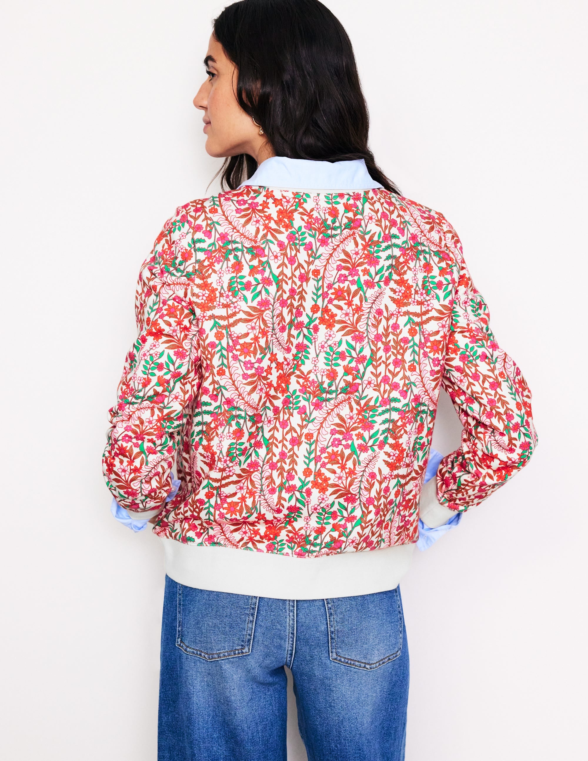 Hannah Printed Sweatshirt-Multi, Foliage Bud - Image 3