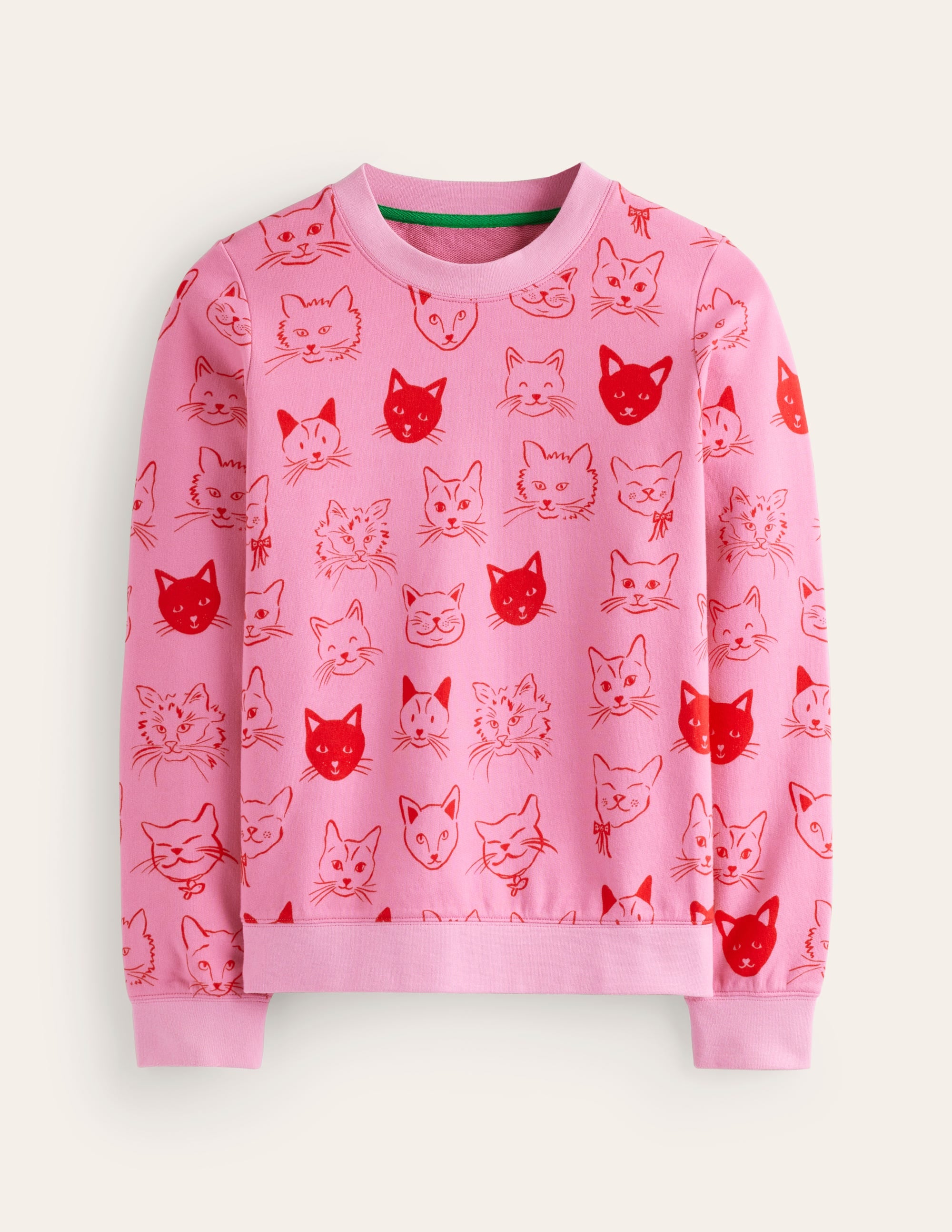Hannah Printed Sweatshirt-Strawberry Sherbert, Cats - Image 5