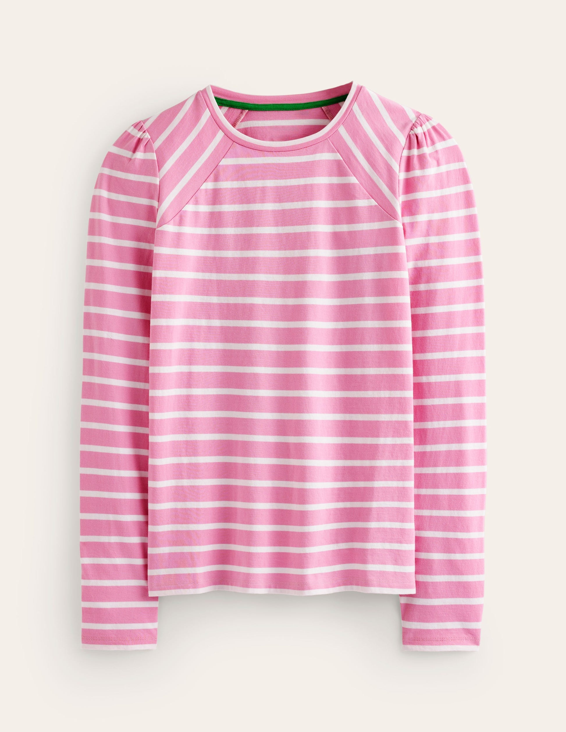 Arabella Stripe Jersey Top-Pink, Ivory Stripe-5
