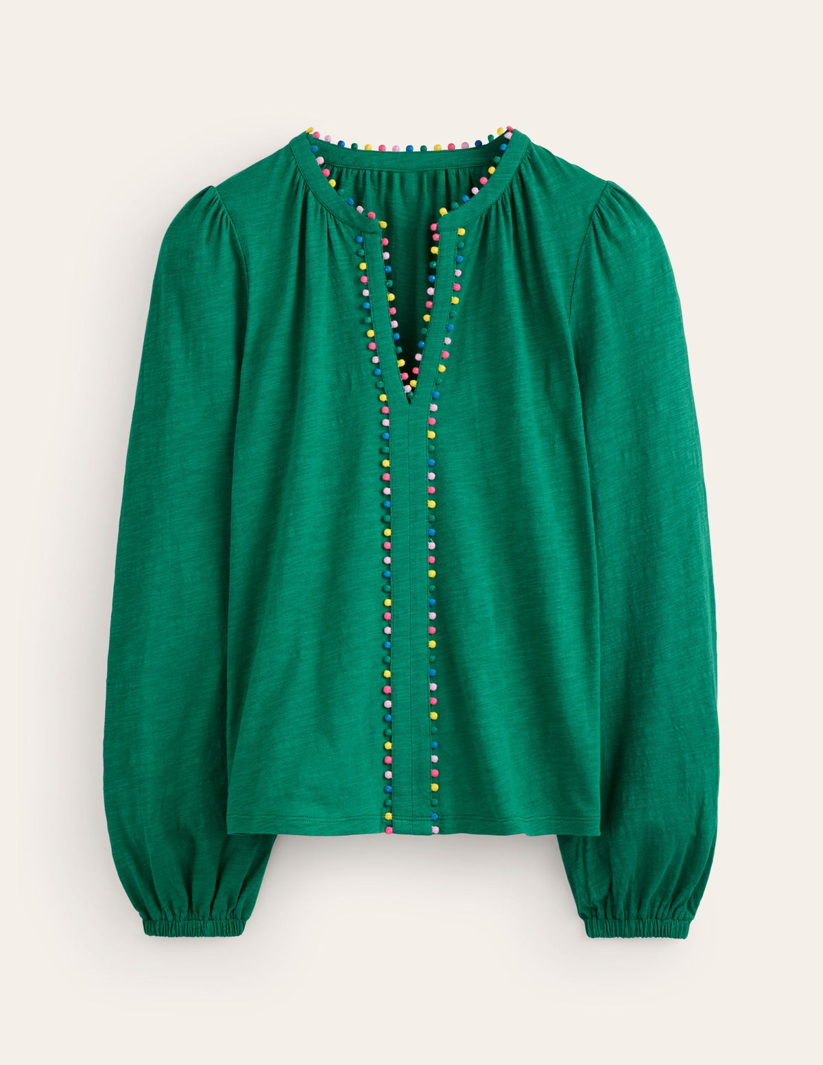 Ali Long Sleeve Pom Top-Malachite - Image 5