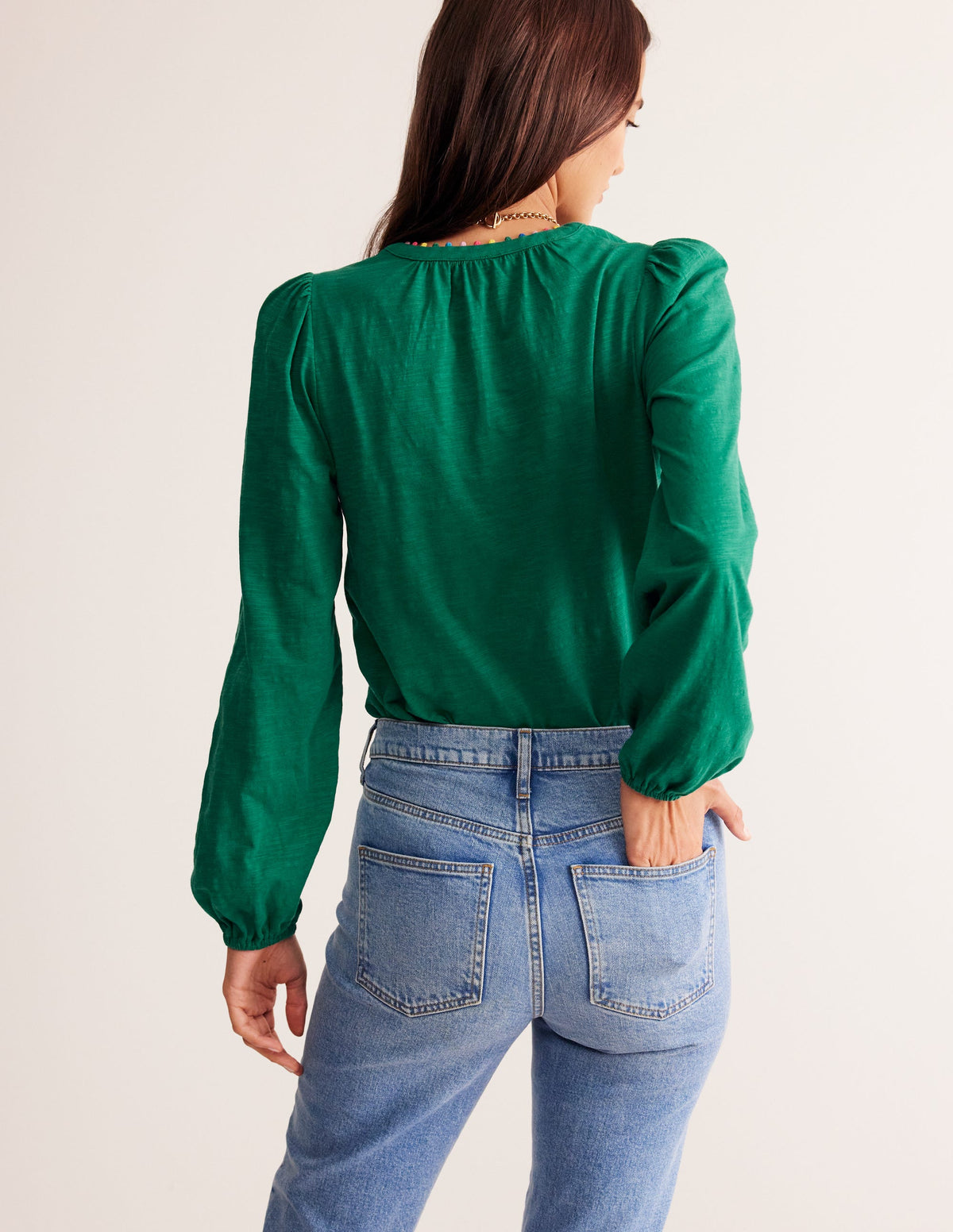 Ali Long Sleeve Pom Top-Malachite - Image 3